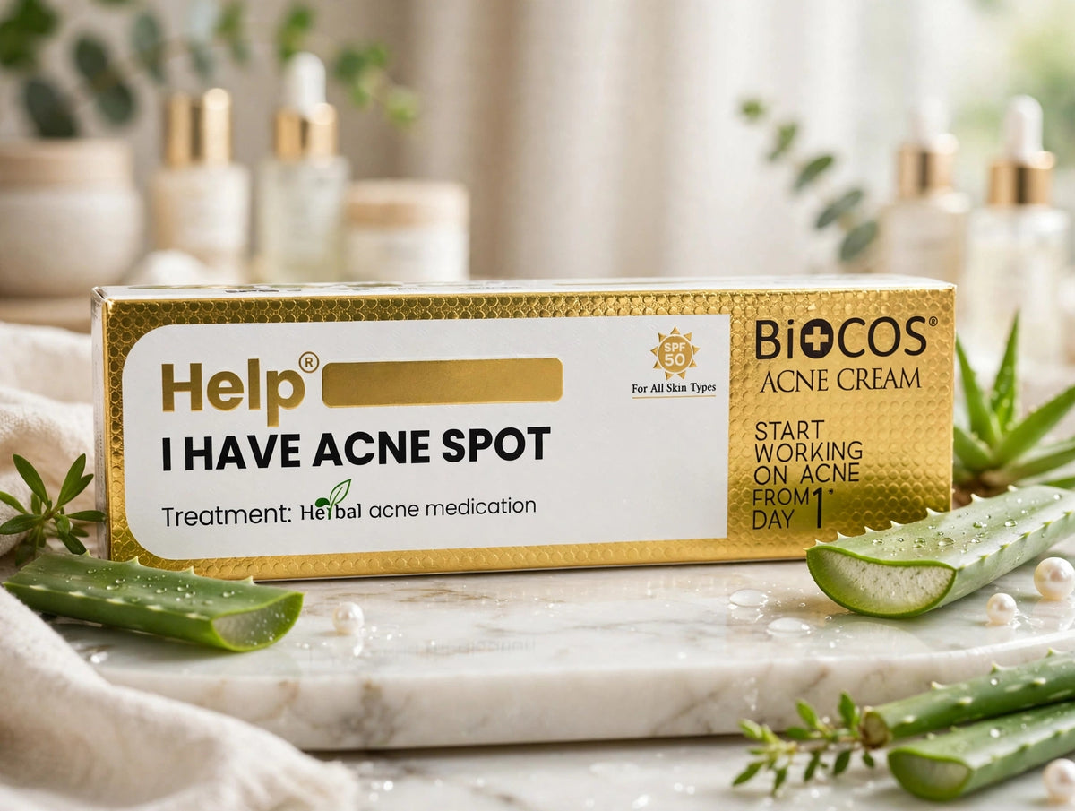 BioCOS Acne Cream – Herbal Spot Treatment with SPF 50