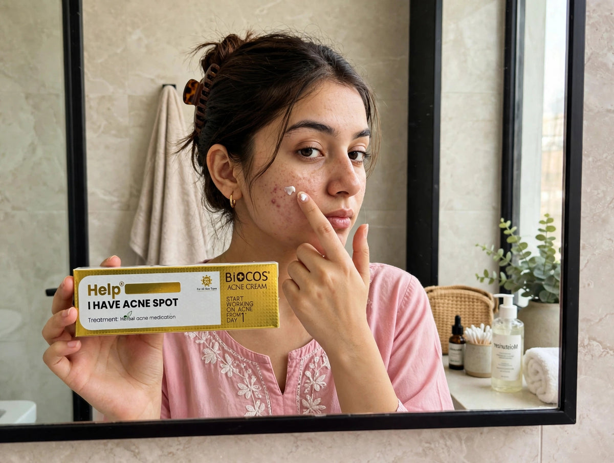BioCOS Acne Cream – Herbal Spot Treatment with SPF 50