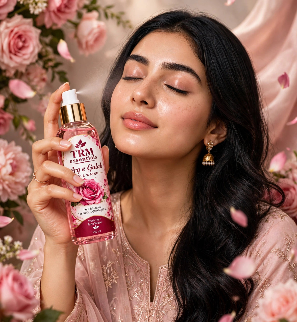 TRM essentials Arq‑e‑Gulab Rose Water – 100% Pure & Natural/150ml